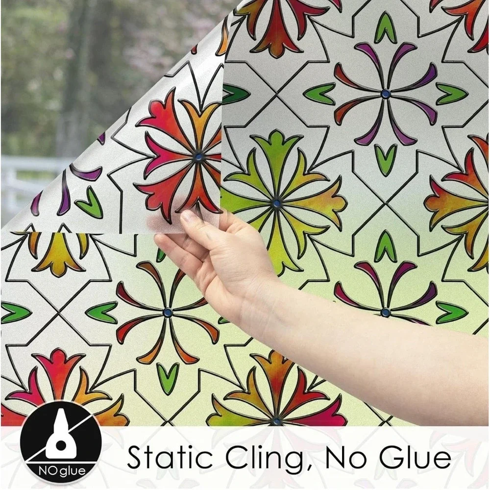 Privacy Frosted Window Film - Static Cling, Anti-UV, Removable 17.7